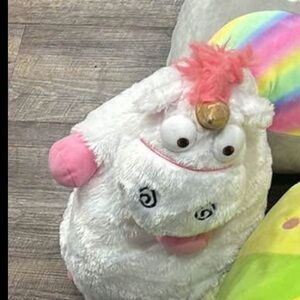 Plush Unicorn Toy with Gold Horn